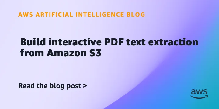 Интерактивное извлечение текста из PDF в Amazon S3 с помощью MCP