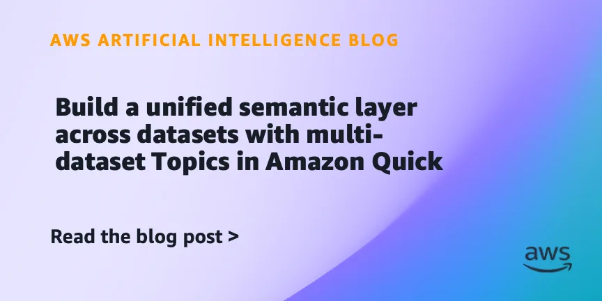 Amazon QuickSight представил multi-dataset Topics
