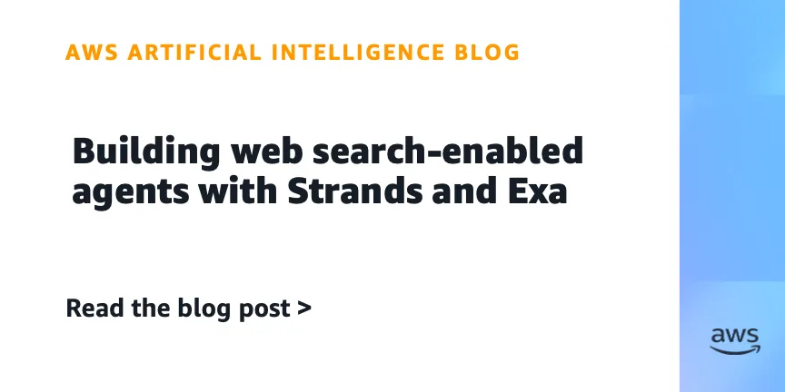 AWS выпустила интеграцию Exa в Strands Agents SDK для поиска в вебе из ИИ-агентов