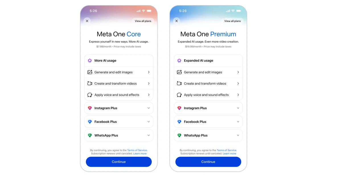 Meta запускает подписки One: от 7,99 до 499 долларов в месяц