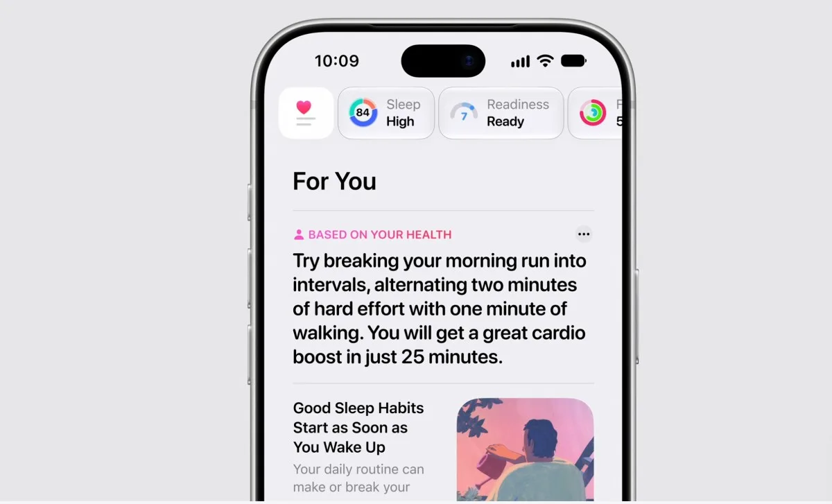 Apple Health получит ИИ-функции: «возраст здоровья» и оценка готовности