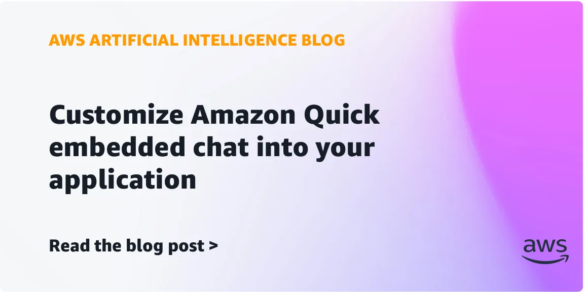 Кастомизация Amazon Quick embedded chat: как встроить чат в дизайн приложения