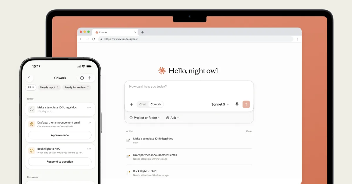 Anthropic запускает Claude Cowork на мобильных устройствах и в вебе